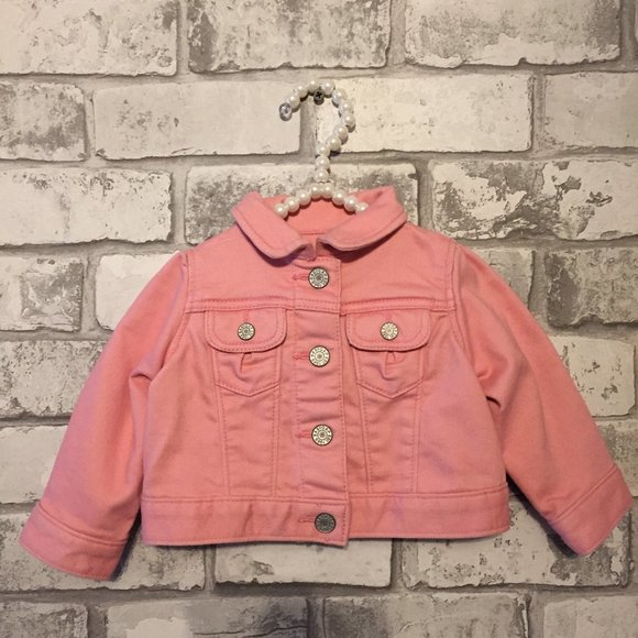 Gap Baby Girl's Pink Denim Jacket Size 0-6 Months - Picture 1 of 6